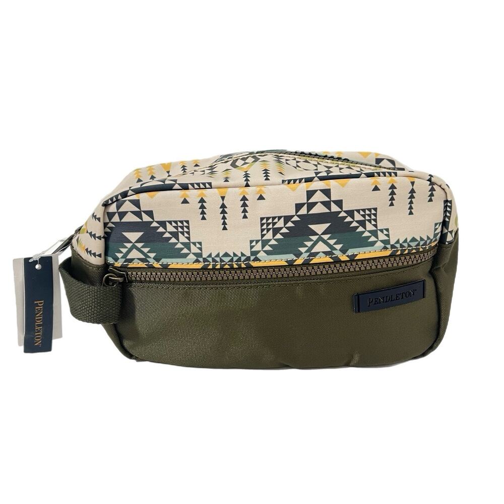 Pendleton Carryall Pouch Toiletry Bag Rock Olive Geometric Southwestern NWT